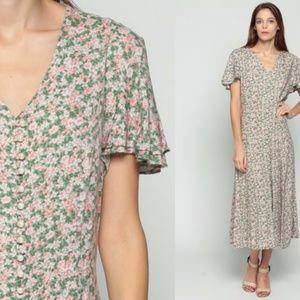 Vintage 90's Floral Maxi Dress
